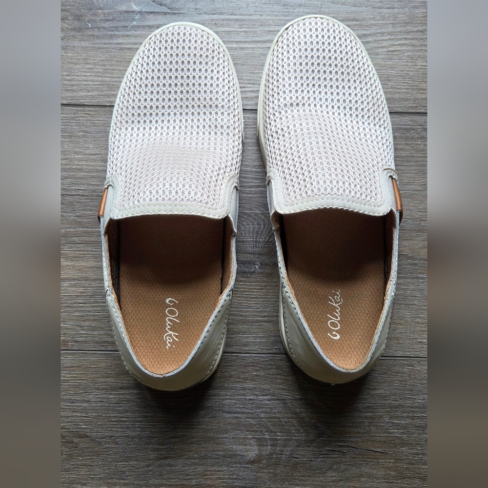 OluKai Cream Mesh Slip-On Shoes